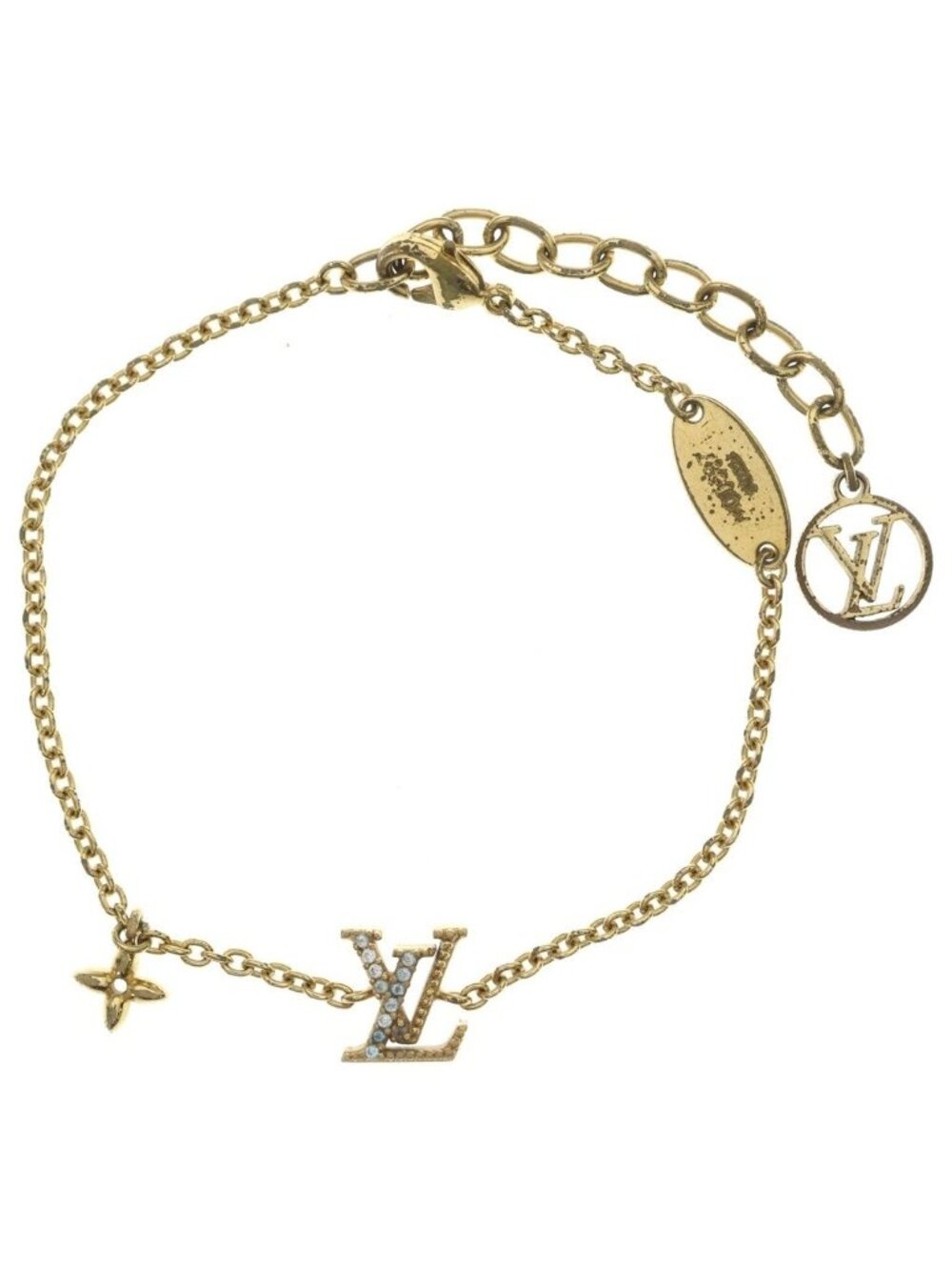 Louis Vuitton LV Iconic Bracelet Metal Gold Rhinestone